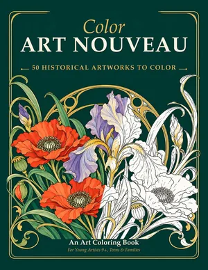 Cover of Color Art Nouveau, a Mimir Edition coloring book