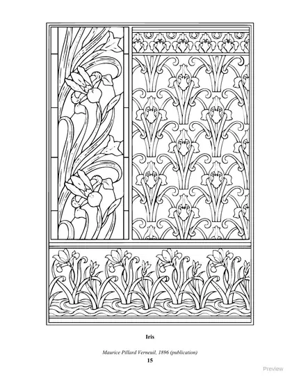 Coloring page: Iris by Maurice Pillard Verneuil, 1896