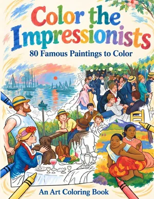 Cover of Color the Impressionists, a Mimir Edition coloring book